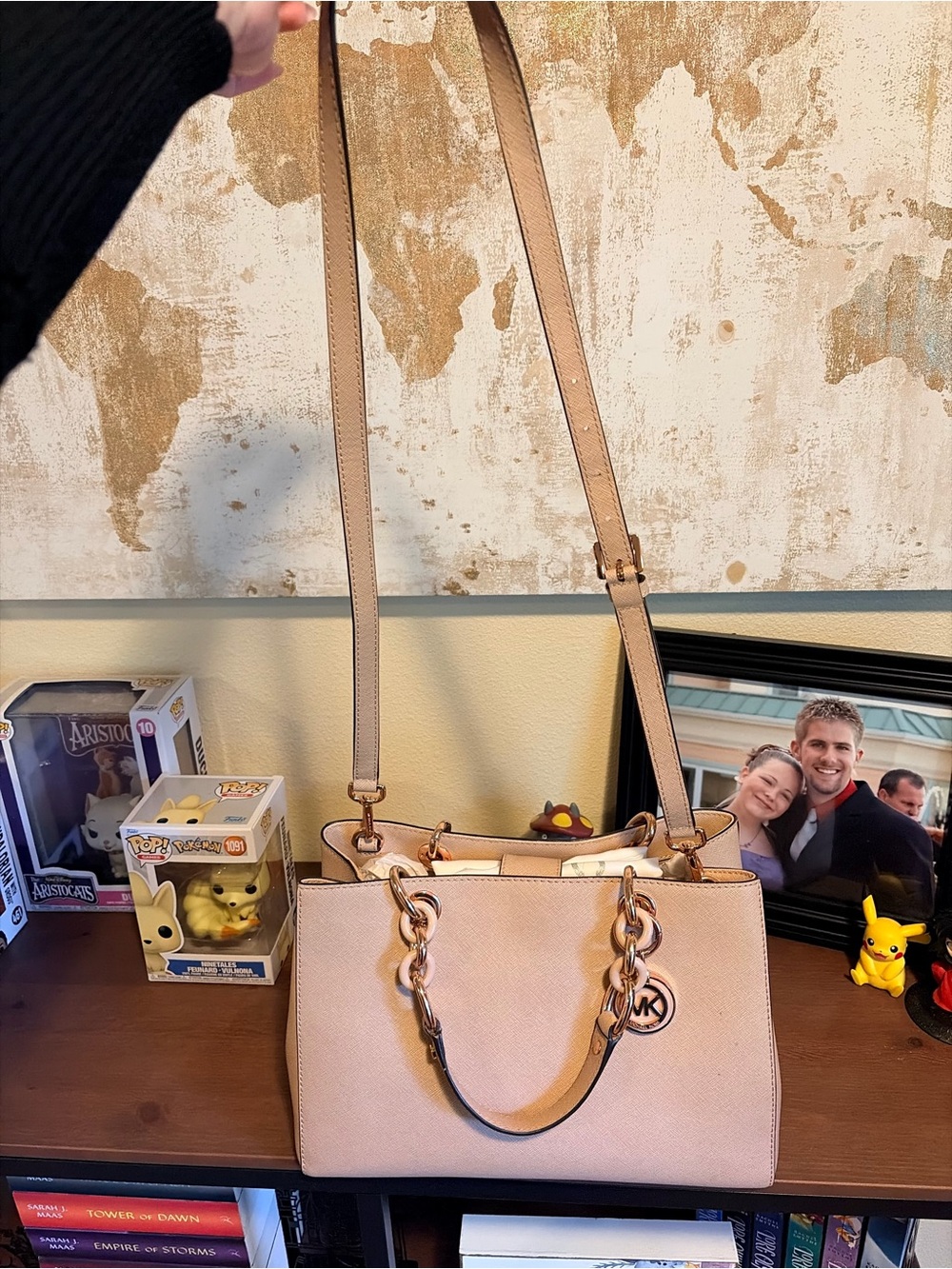Michael Kors Pale Pink Leather Shoulder Tote